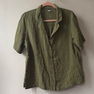 Olive Green Button-Up Shirt